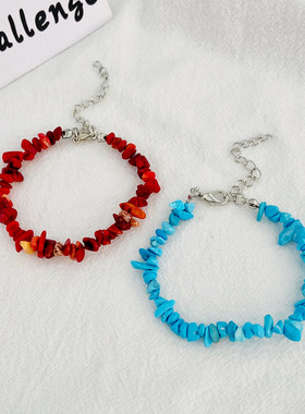 欧美ins天然水晶石头手链跨境热