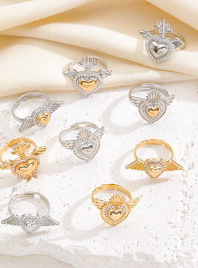 欧美跨境个性复古哥特式圣女桃心