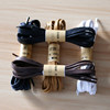 Leather shoe laces for men and women flat martin brown waxed