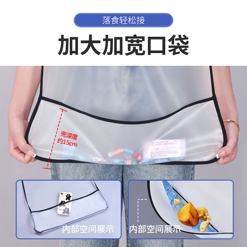 TPU免洗老年人吃饭防水防油污围裙喂饭食饭兜养老院防脏衣口水兜 - 图2