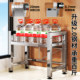 Stainless steel microwave oven shelf retractable