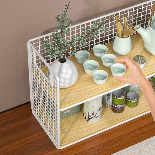 桌面杯子收纳盒办公桌杯架水杯置物架咖啡杯分层架马克杯储物架子 - 图1