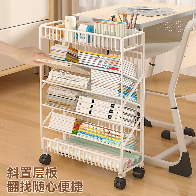 Multi-layered bookshelf of students' desks