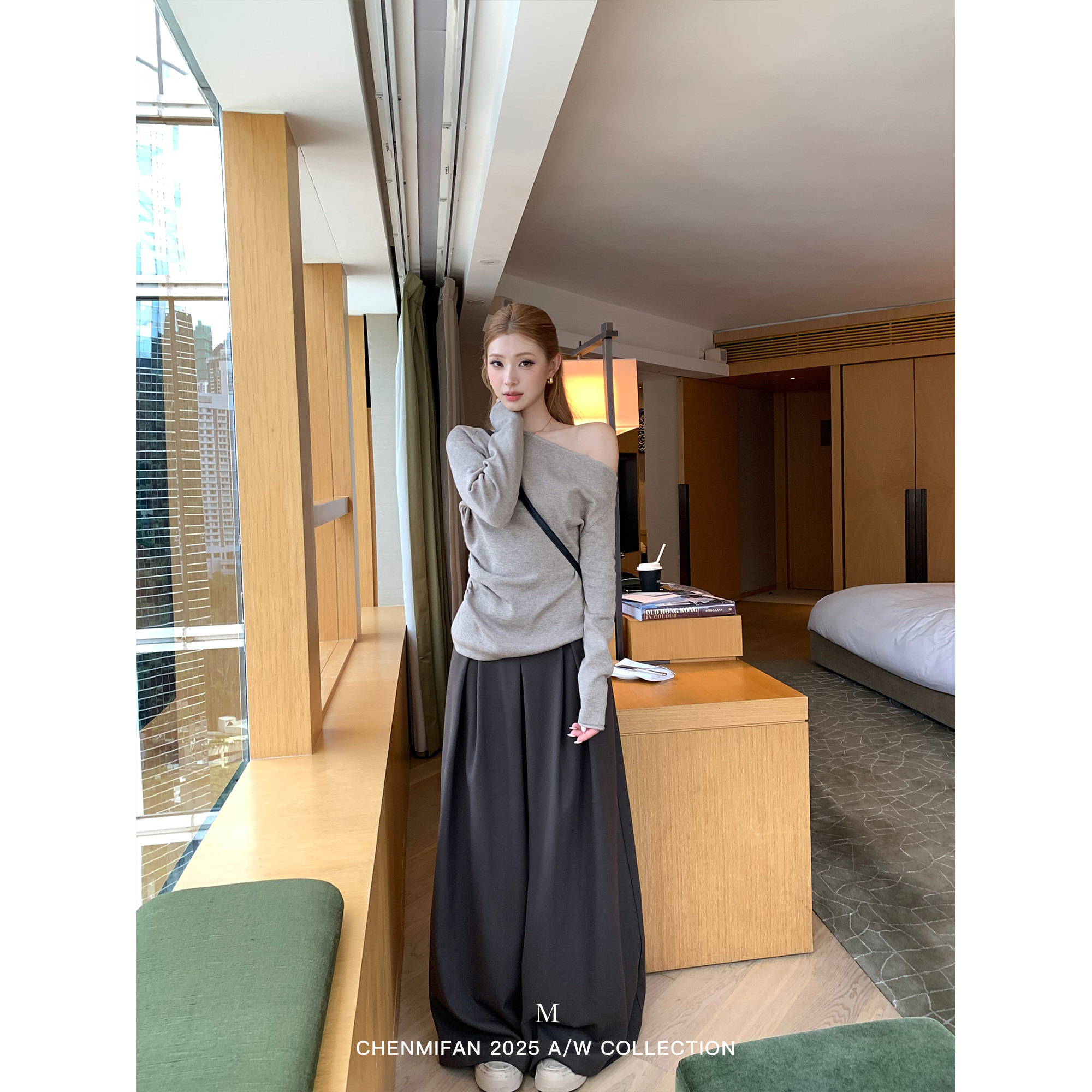 辰米范 松弛老钱 高腰毛呢西装裤女气质宽松直筒阔腿垂坠感休闲裤,淘宝优惠券,粉丝福利购,淘宝优惠卷