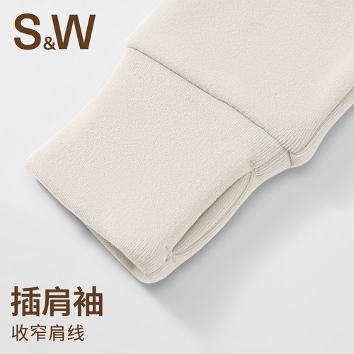 SW速惟加绒外套女秋冬修身显瘦连帽卫衣开衫高领抓绒保暖立领外套 - 图2