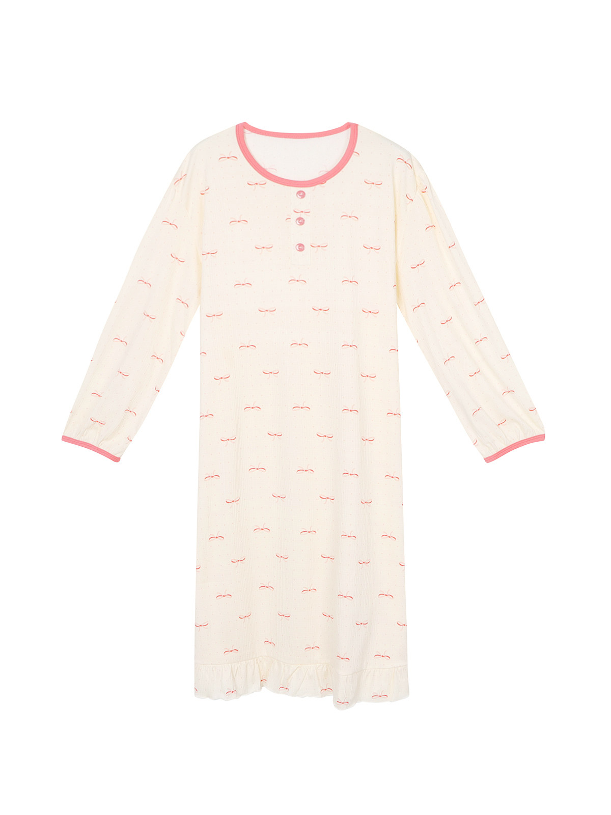 馨帮帮Homedress 甜美蝴蝶结长袖睡裙女春秋舒适休闲可外穿家居裙,淘宝优惠券,粉丝福利购,淘宝优惠卷