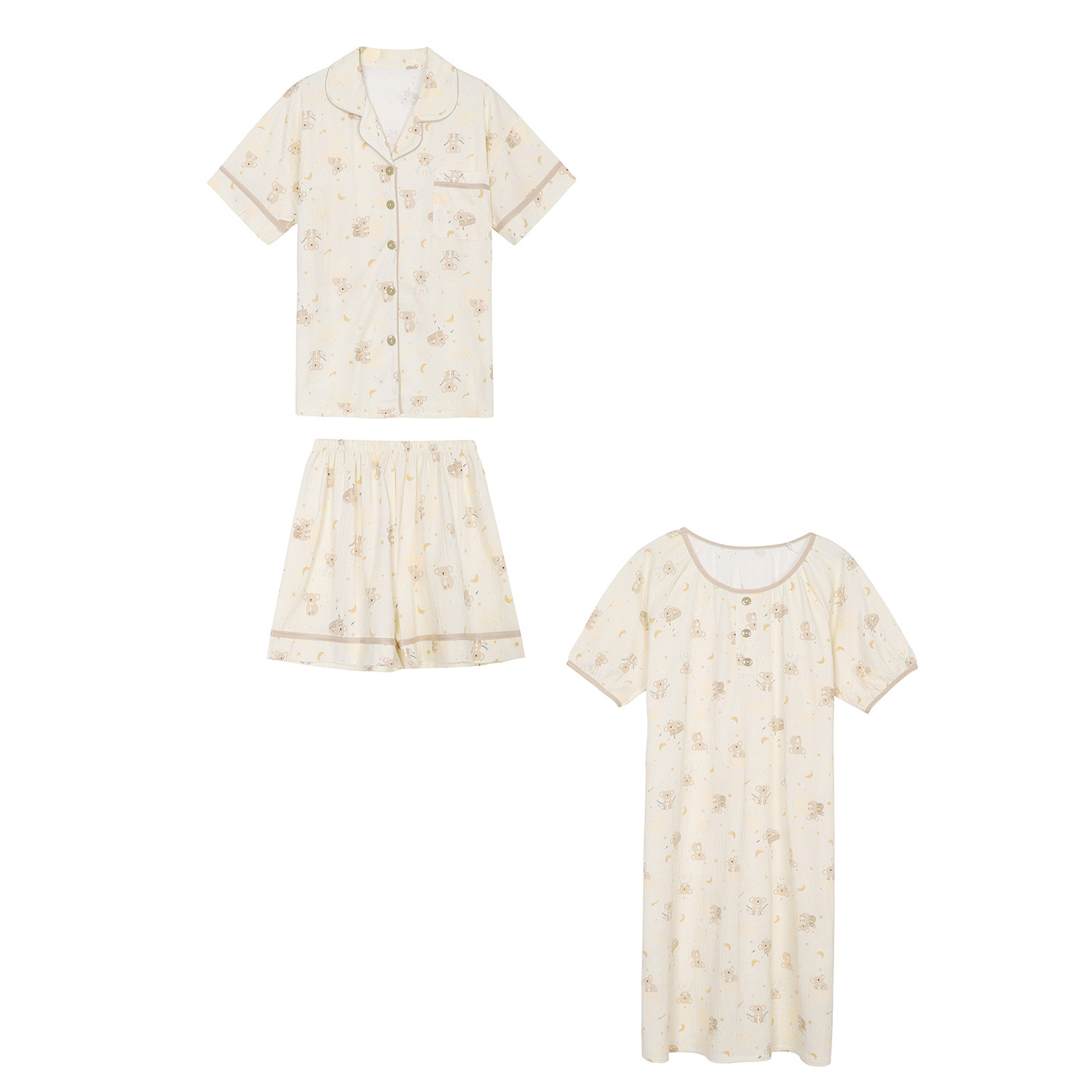 馨帮帮Homedress 夏季透气肌理感卡通睡衣套装薄款舒适家居服女,淘宝优惠券,粉丝福利购,淘宝优惠卷