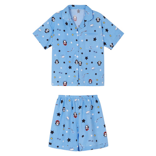 馨帮帮Homedress 卡通星星短袖睡衣女夏舒适休闲可外穿家居服套装 - 图3