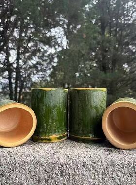竹子花盆创意竹筒特大号原生态手工新鲜定制纯天然