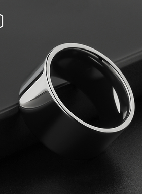 梦卡妮钨金大码宽版光面图潮指环