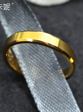 梦卡妮韩金戒指刻黄金光泽女士