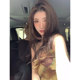 Spice Girl Style Ruffle Printed Slip Dress