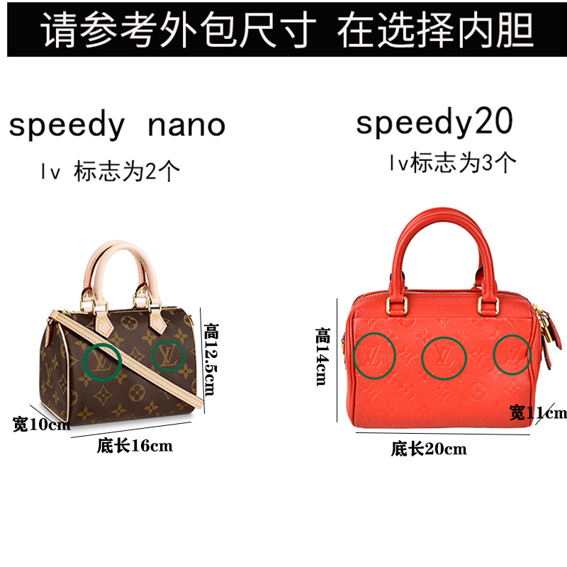 LV speedy nano内胆包中包speedy16/20波士顿枕头包收纳内衬包撑-图0