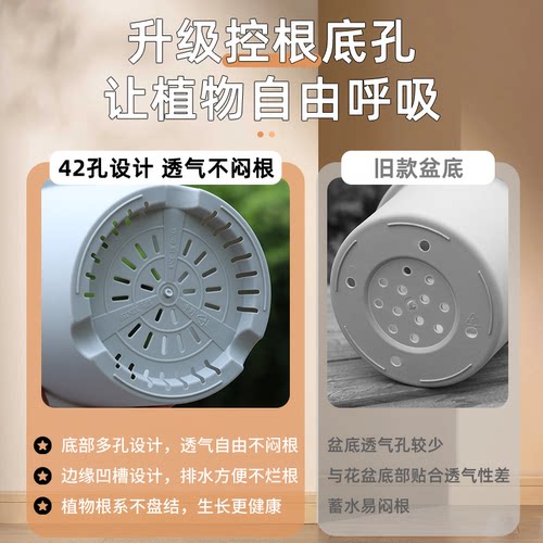 牧狼人新款深高花盆塑料龟背竹月季户外庭院花盆特大号树脂霍伦盆 - 图0