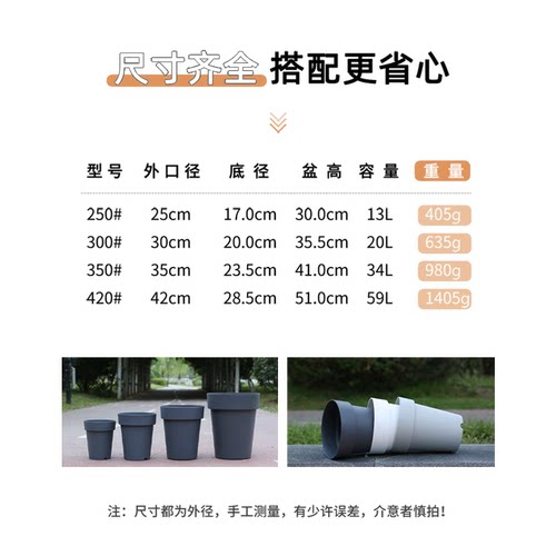 牧狼人新款深高花盆塑料龟背竹月季户外庭院花盆特大号树脂霍伦盆 - 图1