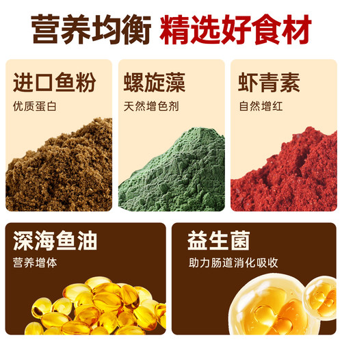 大拇指鹦鹉鱼专用饲料观赏鱼罗汉鱼发财鱼鱼粮虾红素增红增色鱼食 - 图1