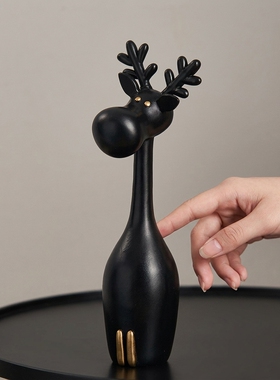 北欧实木麋鹿摆件客厅玄关