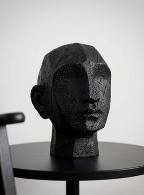 现代简约抽象人物头像木质摆件