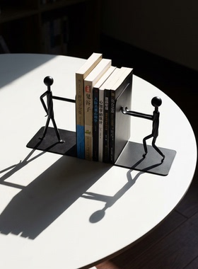 创意铁艺人物书挡桌面摆件