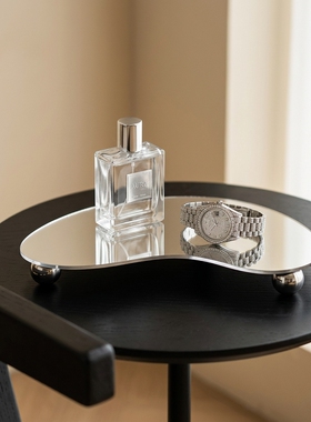 现代简约不锈钢水滴形收纳托盘