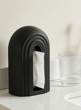 创意拱形陶瓷纸巾盒家居摆件
