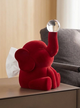 小众设计红象可爱家居摆件