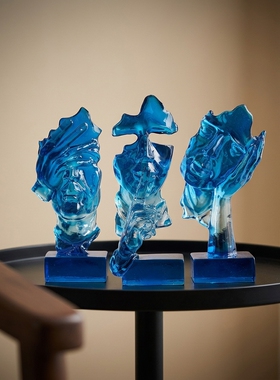 现代简约蓝色抽象设计师款摆件
