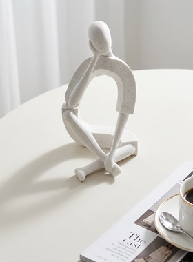 简约现代白色抽象人物雕塑摆件