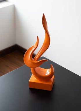 现代简约抽象橙色桌面摆件