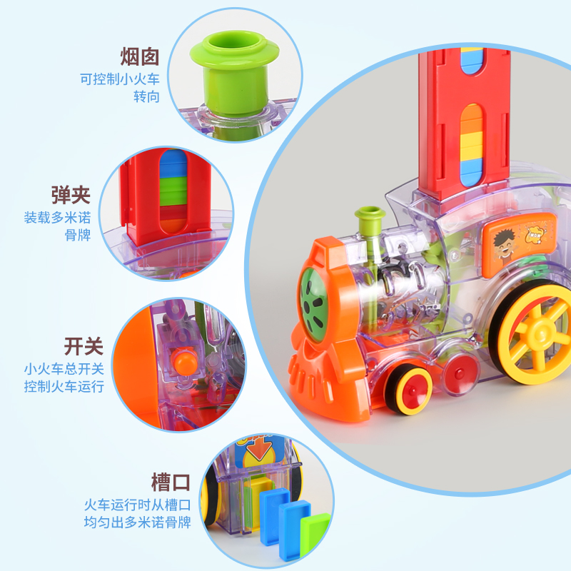 多米诺骨牌儿童3-6岁车红小火车 熊太宝多米诺骨牌