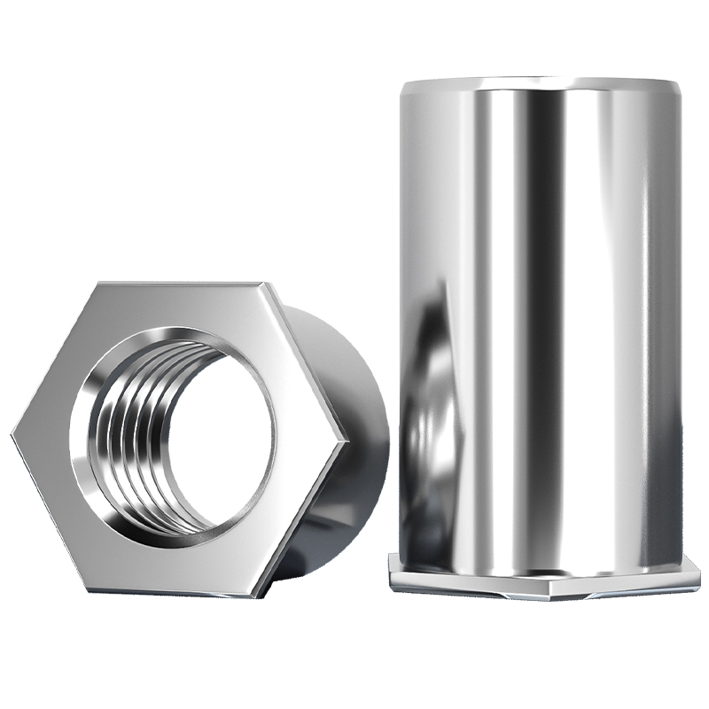 304不锈钢通孔压铆螺柱SOS压铆螺母柱压铆件小外径M2M2.5M3M4M5M6 - 图3