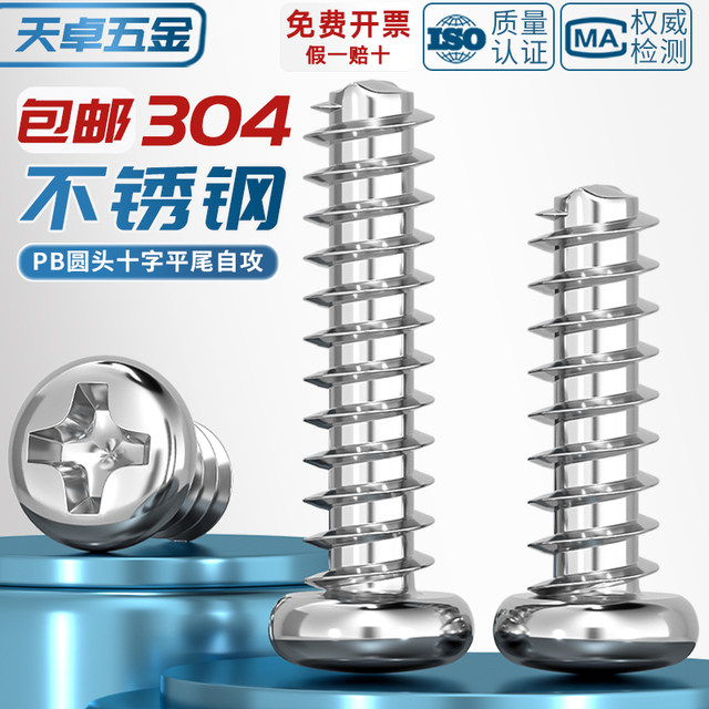 304 round head flat tail self-tapping nail