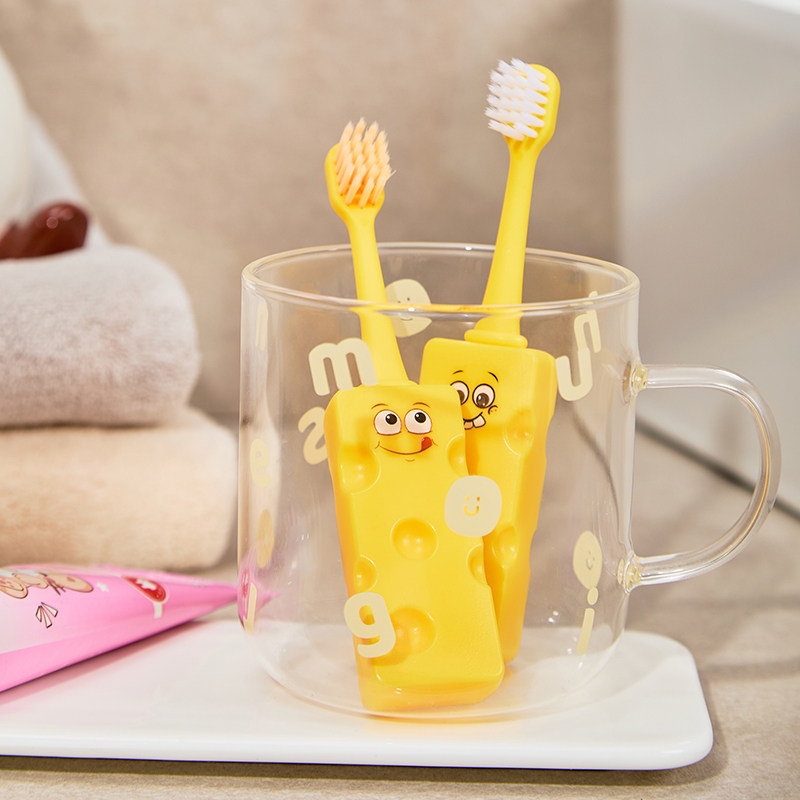 儿童奶酪造型乳牙刷3至6-12岁软毛洁齿卡通可爱婴幼儿训练牙刷