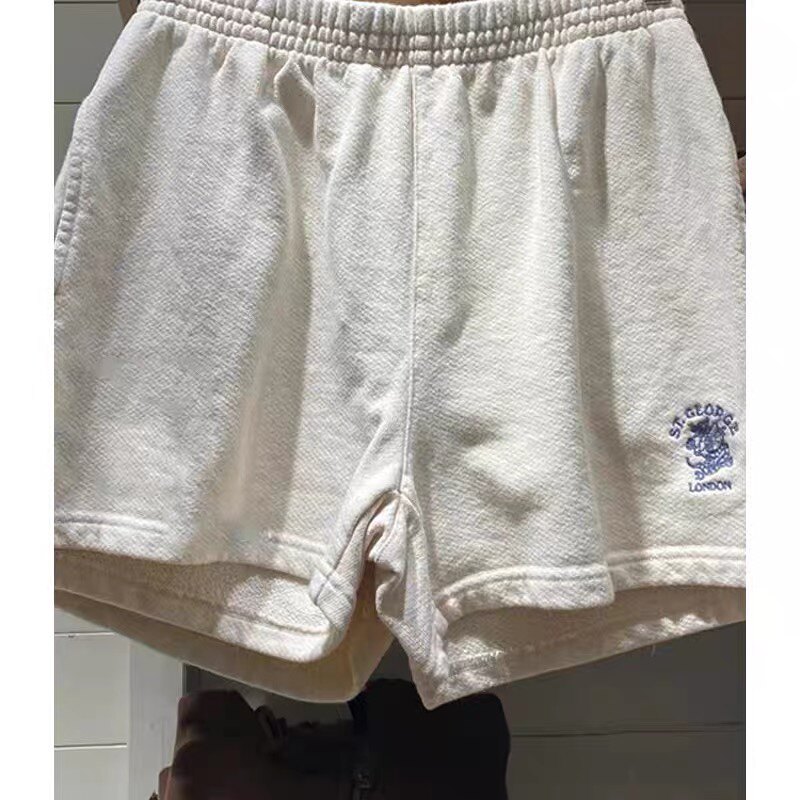 Brandy Girl新款ST.George刺绣运动裤bm显瘦短裤女高腰口袋热裤潮