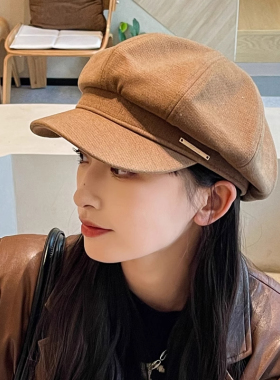 帽子女秋冬韩版百搭黑色贝雷帽