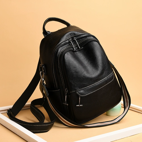 Рюкзак, трендовая модная вместительная и большая универсальная кожаная сумка через плечо для путешествий, из натуральной кожи, коллекция 2022, в корейском стиле