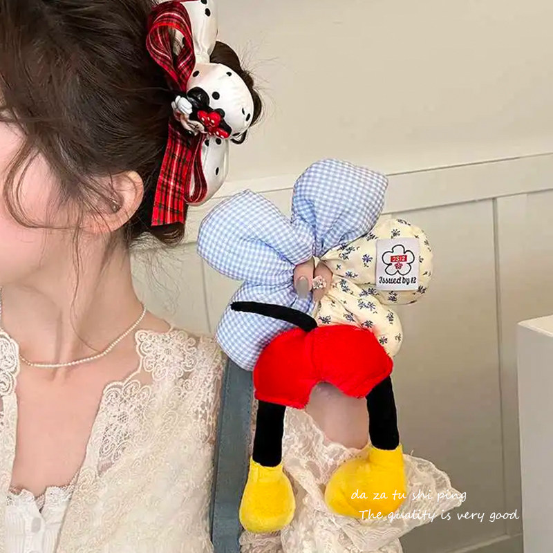 米奇屁屁花朵大肠发圈女高级感丸子头盘发器可爱立体公仔头绳发饰,淘宝优惠券,粉丝福利购,淘宝优惠卷