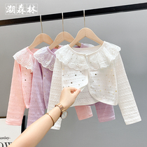 Girl Jacket Spring Summer Slim Fit Baby Shawl Autumn Dress Child Air Conditioning Cardiovert Girl Sunscreen Kampa Shoulder