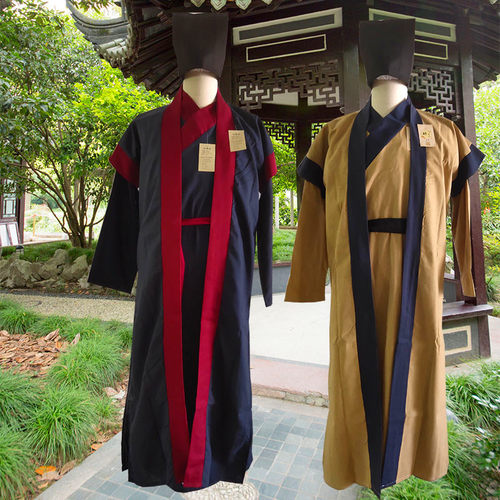 古代医生服饰棉麻直裾深衣教书管家男师爷商人掌柜老郎中演出服装 - 图0