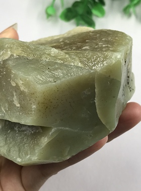 新疆和田玉黄口翠边角料特色毛料下脚料玉石料雕刻把件包邮392克