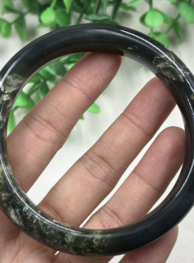 新疆和田玉烟紫如意手镯圈口58玉镯平安如意 手环造景标本包邮49