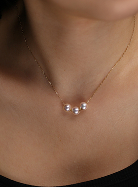 joystoneAKOYA珍珠18K金女项链