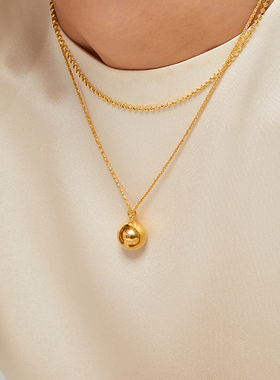 百搭高级金色豆子简约小众颈链