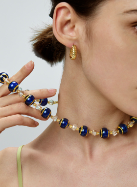 JOYSTONE琉璃手工琉璃圆珠项链女