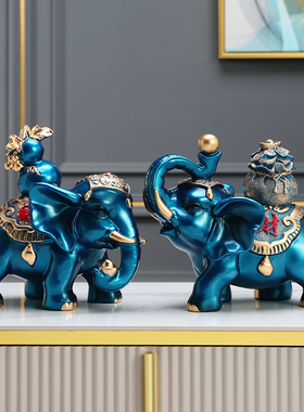 招财大象摆件新家装饰品