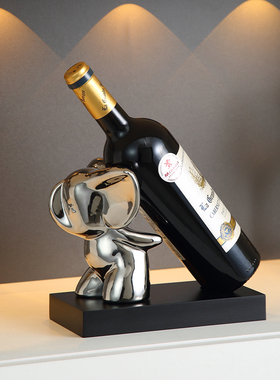 兔子小象装饰高档艺术红酒架