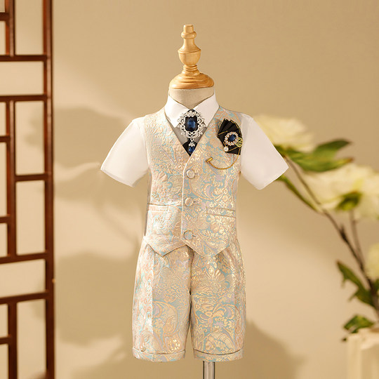 儿童西装套装男童小西服2025新款花童礼服走秀潮服主持钢琴演出服