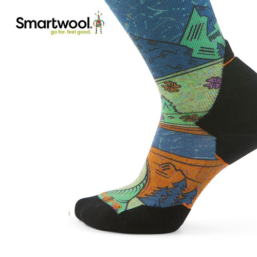Smartwool女士越野跑定向减震印花中筒袜羊毛袜户外袜运动袜2698 - 图2