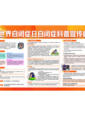 世界自闭症日宣传海报展板了解自闭症关爱自闭症墙海报贴纸
