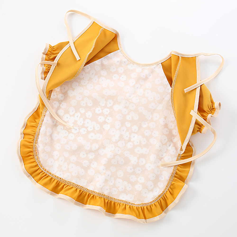 Baby girl eating bib summer children's smock waterproof and anti-dirty summer bib rice pocket apron baby wearing backwards